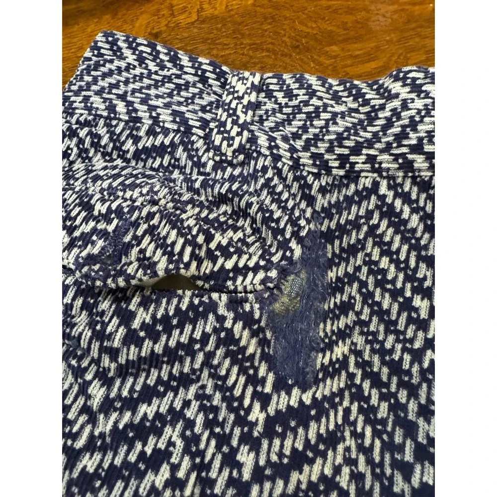 Vintage Lee Leesures Pants Mens 33x30 Blue Herringbone‎ Knit Stretch Dress